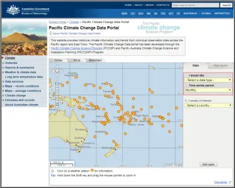 Pacific climate change data portal