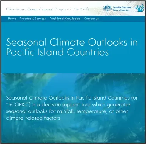 Seasonal climate outlooks for Pacific Island countries (SCOPIC)