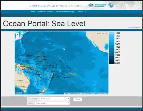 The climate and oceans support program in the Pacific (COSPPac) Ocean portal: Sea level